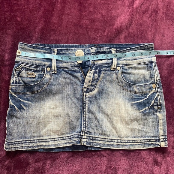 Sixty Nine Jean Denim Acid Wash Mini Skirt - Picture 5 of 5